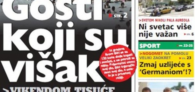 SRAMOTNO: HDZ podržava  sramotan tekst o turistima iz BiH
