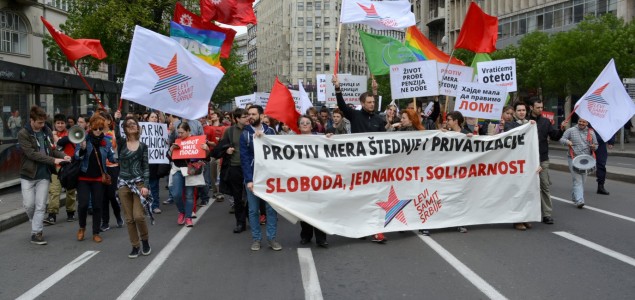Prvomajski protest u Beogradu