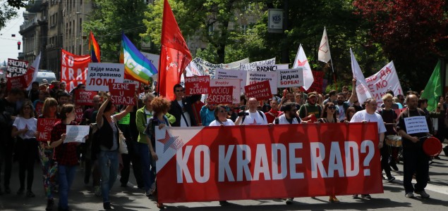 Održan protest Levog samita Srbije: “Ko krade rad?”