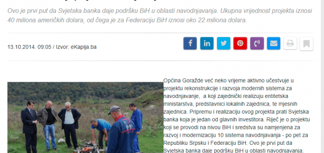 After nine years in Goražde, they do not believe in the irrigation system worth two million